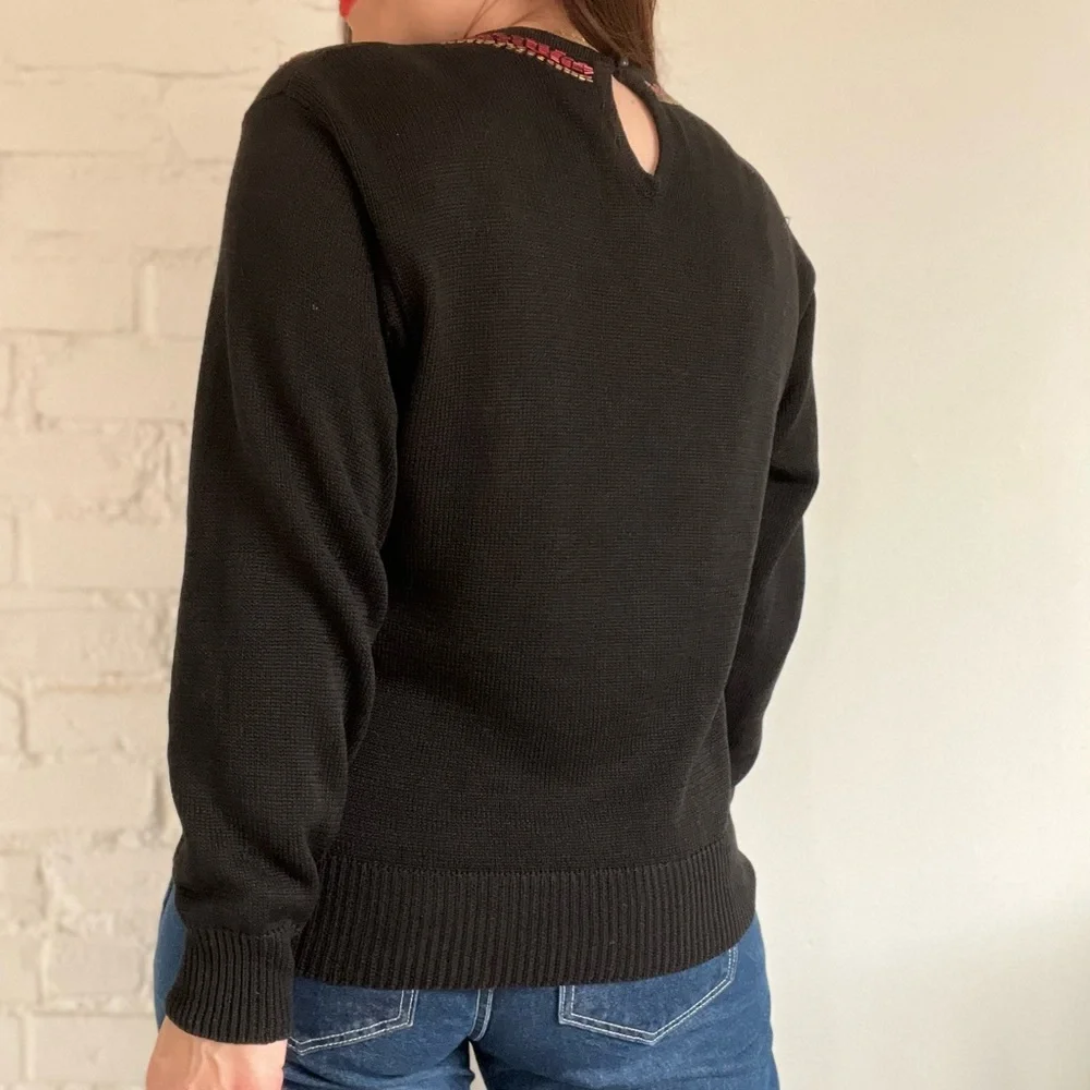 VINTAGE Women’s Sweater Sequins Embellished Festive Knit Size Large - Picture 8 of 12